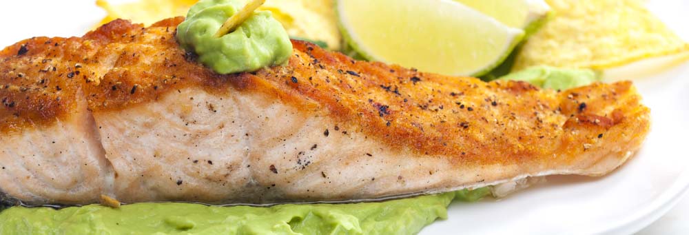 Grilled Salmon with Avocado Dip